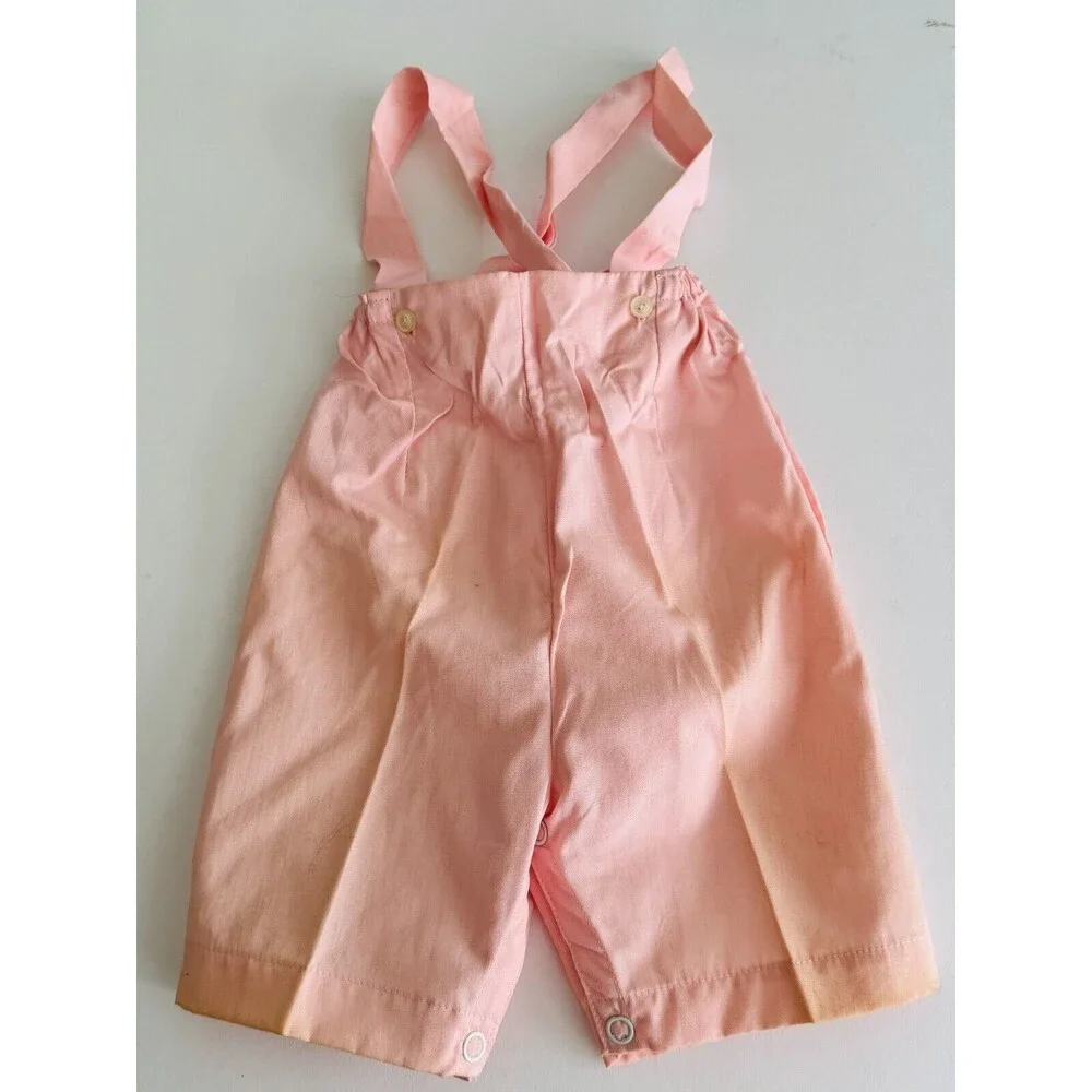 Vintage WASH & WEAR Two Piece Pink Embroidered Outfit Toddler Girl Size Medium